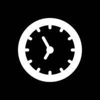 Clock Glyph Inverted Icon Design vector