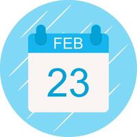 February Flat Circle Icon Design vector