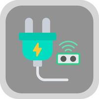 Smart Plug Flat round corner Icon Design vector