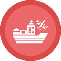 Ship Glyph Due Circle Icon Design vector