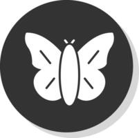 Butterfly Glyph Shadow Circle Icon Design vector