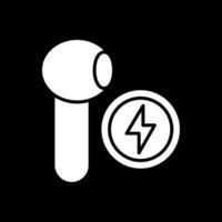 Earbud Glyph Inverted Icon Design vector