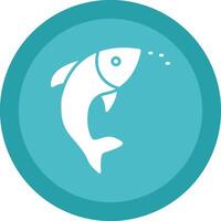 Fish Line Shadow Circle Icon Design vector