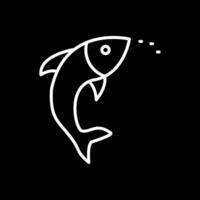 Fish Line Inverted Icon Design vector