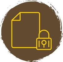 Encrypted Data Line Circle Sticker Icon vector