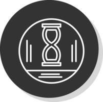 Hourglass Line Shadow Circle Icon Design vector