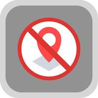 Prohibited Sign Flat round corner Icon Design vector