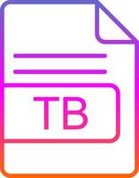 TB File Format Line Gradient Icon Design vector