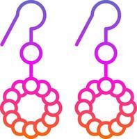 Earrings Line Gradient Icon Design vector