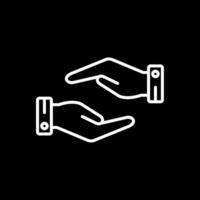 apoyo manos gesto línea invertido icono diseño vector