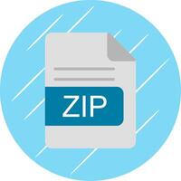 ZIP File Format Flat Circle Icon Design vector