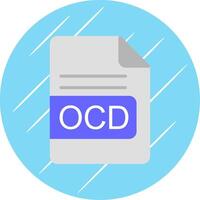 OCD File Format Flat Circle Icon Design vector