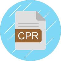 cpr archivo formato plano circulo icono diseño vector