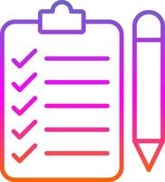 Checklist Line Gradient Icon Design vector