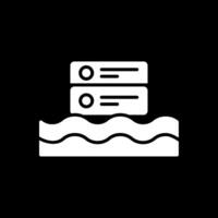 Data Lake Glyph Inverted Icon Design vector