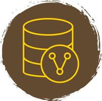 Database Sharing Line Circle Sticker Icon vector