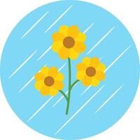Flower Flat Circle Icon Design vector