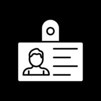 Identity Card Glyph Inverted Icon Design vector
