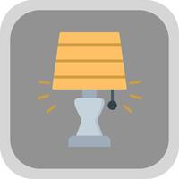 Lamp Flat round corner Icon Design vector