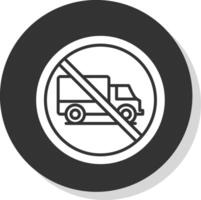 No Heavy Vehicle Glyph Shadow Circle Icon Design vector