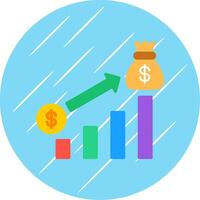 Money Growth Flat Circle Icon Design vector