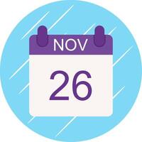 November Flat Circle Icon Design vector