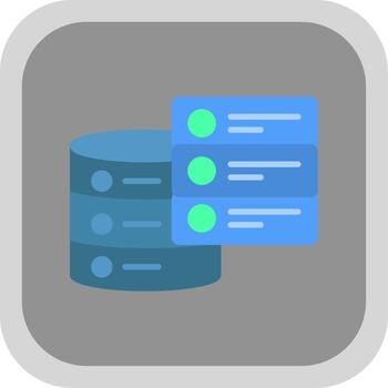 bases de datos plano redondo esquina icono diseño vector