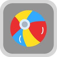 Beach Ball Flat round corner Icon Design vector