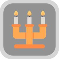 Candelabra Flat round corner Icon Design vector