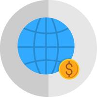 Global Economy Flat Scale Icon Design vector