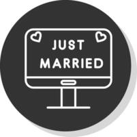 Just Married Line Shadow Circle Icon Design vector