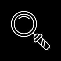 Magnifying Glass Line Inverted Icon Design vector