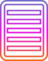 Nota línea degradado icono diseño vector