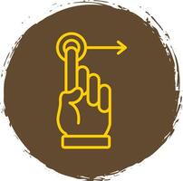 Hand Drag Line Circle Sticker Icon vector