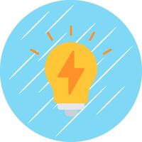 Light Bolt Flat Circle Icon Design vector