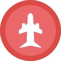 Plane Glyph Due Circle Icon Design vector