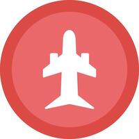 Plane Glyph Due Circle Icon Design vector