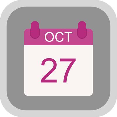 October Flat round corner Icon Design