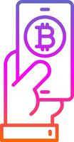 Pay Bitcoin Line Gradient Icon Design vector