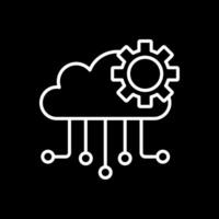 nube informática línea invertido icono diseño vector