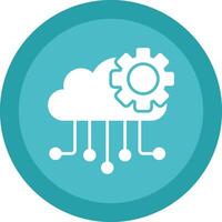 Cloud Computing Line Shadow Circle Icon Design vector