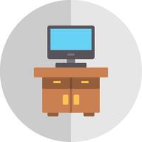 Tv Table Flat Scale Icon Design vector