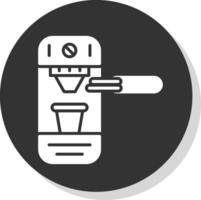 Coffee Machine Glyph Shadow Circle Icon Design vector