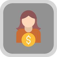 Business Women Flat round corner Icon Design vector