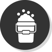 Bucket Glyph Shadow Circle Icon Design vector