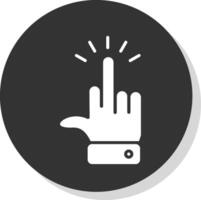 Middle Finger Glyph Shadow Circle Icon Design vector