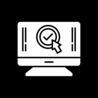 Mouse Pointer Glyph Inverted Icon Design vector