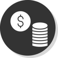 Money Glyph Shadow Circle Icon Design vector