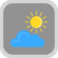 Sun Flat round corner Icon Design vector