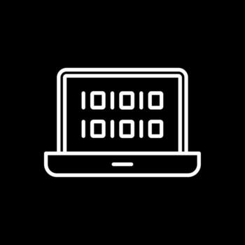 Binary Code Line Inverted Icon Design vector